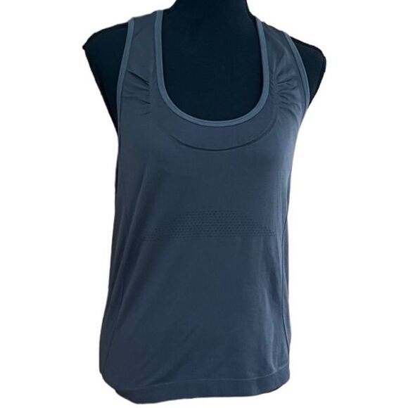 MORERA gray medium compression style Racerback tank with shelf bra inside sz L - Picture 1 of 5
